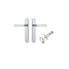 Door Lever Copenhagen Oval Latch Pair Brushed Chrome H240xW40xP61mm Passage Kit Tube Latch Split Cam 'T' Striker Brushed Chrome Backset 60mm in Brushed Chrome