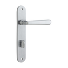 Door Lever Copenhagen Oval Privacy Pair Brushed Chrome CTC85mm H240xW40xP61mm in Brushed Chrome