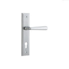 Door Lever Copenhagen Stepped Euro Pair Brushed Chrome CTC85mm H237xW50xP61mm in Brushed Chrome