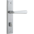 Door Lever Copenhagen Stepped Privacy Pair Brushed Chrome CTC85mm H237xW50xP61mm in Brushed Chrome
