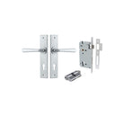 Door Lever Copenhagen Chamfered Euro Pair Brushed Chrome CTC85mm L120xP59mm BPH240xW50mm Mortice Lock Euro Brushed Chrome CTC85mm Backset 60mm, Euro Cylinder Dual Function 5 Pin Brushed Chrome 65mm KA4 in Brushed Chrome