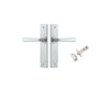 Door Lever Copenhagen Chamfered Brushed Chrome L120xP59mm BPH240xW50mm Passage Kit Tube Latch Split Cam 'T' Striker Brushed Chrome Backset 60mm in Brushed Chrome