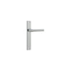 Door Lever Helsinki on Long Backplate Pair Brushed Chrome H240xW38xP44mm in Brushed Chrome