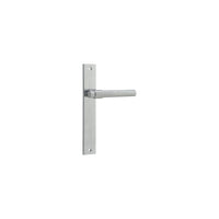 Door Lever Helsinki on Long Backplate Pair Brushed Chrome H240xW38xP44mm in Brushed Chrome
