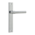 Door Lever Helsinki on Long Backplate Pair Brushed Chrome H240xW38xP44mm in Brushed Chrome