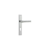 Door Lever Helsinki Rectangular Euro Pair Brushed Chrome CTC85mm H240xW38xP44mm in Brushed Chrome