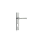 Door Lever Helsinki Rectangular Euro Pair Brushed Chrome CTC85mm H240xW38xP44mm in Brushed Chrome