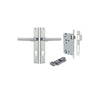 Door Lever Helsinki Rectangular Euro Pair Brushed Chrome CTC85mm H240xW38xP44mm Entrance Kit, Mortice Lock Euro Brushed Chrome CTC85mm Backset 60mm, Euro Cylinder Key Thumb 6 Pin Brushed Chrome L70mm KA1 in Brushed Chrome