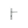 Door Lever Helsinki Rectangular Privacy Pair Brushed Chrome CTC85mm H240xW38xP44mm in Brushed Chrome