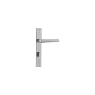 Door Lever Helsinki Rectangular Privacy Pair Brushed Chrome CTC85mm H240xW38xP44mm in Brushed Chrome