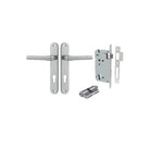 Door Lever Helsinki Oval Euro Pair Brushed Chrome CTC85mm H240xW40xP44mm Entrance Kit Mortice Lock Euro Brushed Chrome CTC85mm Backset 60mm, Euro Cylinder Dual Function 5 Pin Brushed Chrome L65mm KA1 in Brushed Chrome