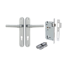Door Lever Helsinki Oval Euro Pair Brushed Chrome CTC85mm H240xW40xP44mm Entrance Kit Mortice Lock Euro Brushed Chrome CTC85mm Backset 60mm, Euro Cylinder Dual Function 5 Pin Brushed Chrome L65mm KA1 in Brushed Chrome