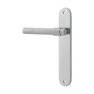 Door Lever Helsinki Oval Latch Left Hand Fixed Brushed Chrome L137xP58mm BPH240xW40mm in Brushed Chrome