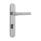 Door Lever Helsinki Oval Privacy Pair Brushed Chrome CTC85mm H240xW40xP44mm in Brushed Chrome