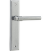 Door Lever Helsinki Stepped Latch Pair Brushed Chrome H237xW50xP44mm in Brushed Chrome
