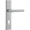 Door Lever Helsinki Stepped Euro Pair Brushed Chrome CTC85mm H237xW50xP44mm in Brushed Chrome