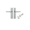 Door Lever Helsinki Stepped Latch Pair Brushed Chrome H237xW50xP44mm Passage Kit Tube Latch Split Cam 'T' Striker Brushed Chrome Backset 60mm in Brushed Chrome