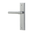 Door Lever Helsinki Stepped Latch Left Hand Fixed Brushed Chrome L137xP61mm BPH237xW50mm in Brushed Chrome