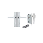 Door Lever Helsinki Chamfered Euro Pair Brushed Chrome CTC85mm L137xP60mm BPH240xW50mm Mortice Lock Euro Brushed Chrome CTC85mm Backset 60mm, Euro Cylinder Key Thumb 5 Pin Brushed Chrome 65mm KA4 in Brushed Chrome