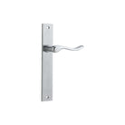 Door Lever Stirling on Long Backplate Pair Brushed Chrome H240xW38xP64mm in Brushed Chrome