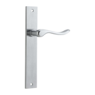 Door Lever Stirling on Long Backplate Pair Brushed Chrome H240xW38xP64mm in Brushed Chrome