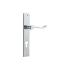 Door Lever Stirling Rectangular Euro Pair Brushed Chrome CTC85mm H240xW38xP64mm in Brushed Chrome