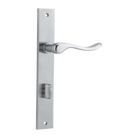 Door Lever Stirling Rectangular Privacy Pair Brushed Chrome CTC85mm H240xW38xP64mm in Brushed Chrome