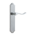 Door Lever Stirling Shouldered Latch Pair Brushed Chrome H250xW48xP64mm in Brushed Chrome