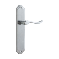 Door Lever Stirling Shouldered Latch Pair Brushed Chrome H250xW48xP64mm in Brushed Chrome