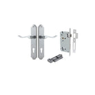 Door Lever Stirling Shouldered Euro Pair Brushed Chrome CTC85mm H250xW48xP64mm Entrance Kit Mortice Lock Euro Brushed Chrome CTC85mm Backset 60mm, Euro Cylinder Key Thumb 6 Pin Brushed Chrome L70mm KA1 in Brushed Chrome
