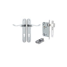 Door Lever Stirling Oval Euro Pair Brushed Chrome CTC85mm H240xW40xP64mm Entrance Kit Mortice Lock Euro Brushed Chrome CTC85mm Backset 60mm, Euro Cylinder Dual Function 5 Pin Brushed Chrome L65mm KA1 in Brushed Chrome