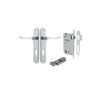 Door Lever Stirling Oval Euro Pair Brushed Chrome CTC85mm H240xW40xP64mm Entrance Kit Mortice Lock Euro Brushed Chrome CTC85mm Backset 60mm, Euro Cylinder Key Thumb 6 Pin Brushed Chrome L70mm KA1 in Brushed Chrome