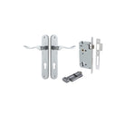 Door Lever Stirling Oval Euro Pair Brushed Chrome CTC85mm H240xW40xP64mm Entrance Kit Mortice Lock Euro Brushed Chrome CTC85mm Backset 60mm, Euro Cylinder Key Thumb 6 Pin Brushed Chrome L70mm KA1 in Brushed Chrome