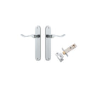 Door Lever Stirling Oval Latch Pair Brushed Chrome H240xW40xP64mm Passage Kit Tube Latch Split Cam 'T' Striker Brushed Chrome Backset 60mm in Brushed Chrome