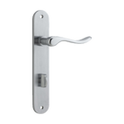 Door Lever Stirling Oval Privacy Pair Brushed Chrome CTC85mm H240xW40xP64mm in Brushed Chrome