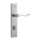 Door Lever Stirling Stepped Privacy Pair Brushed Chrome CTC85mm H237xW50xP64mm in Brushed Chrome