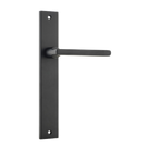 Door Lever Baltimore on Long Backplate Matt Black H240xW38xP55mm in Matt Black