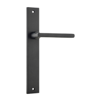 Door Lever Baltimore on Long Backplate Matt Black H240xW38xP55mm in Matt Black