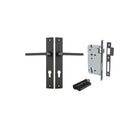 Pair of Iver Baltimore lever door handles on rectangular backplates, shown in a sleek, modern finish.