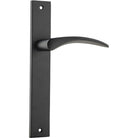 Door Lever Oxford on Long Backplate Matt Black H240xW38xP60mm in Matt Black