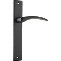 Door Lever Oxford on Long Backplate Matt Black H240xW38xP60mm in Matt Black