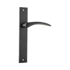 Door Lever Oxford on Long Backplate Matt Black H240xW38xP60mm in Matt Black