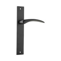 Door Lever Oxford on Long Backplate Matt Black H240xW38xP60mm in Matt Black