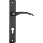 Door Lever Oxford Rectangular Euro Matt Black CTC85mm H240xW38xP60mm in Matt Black
