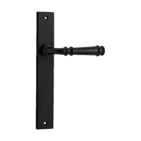 Door Lever Verona on Long Backplate Matt Black H237xW50xP59mm in Matt Black