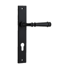 Door Lever Verona Rectangular Euro Matt Black CTC85mm H237xW50xP59mm in Matt Black