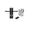 Door Lever Verona Rectangular Euro Matt Black CTC85mm H240xW38xP59mm Entrance Kit, Mortice Lock Euro Matt Black CTC85mm Backset 60mm, Euro Cylinder Dual Function 5 Pin Matt Black L65mm KA1 in Matt Black
