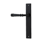 Door Lever Verona Rectangular Latch Left Hand Fixed Matt Black L122xP56mm BPH240xW38mm in Matt Black