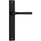 Door Lever Annecy on Long Backplate Matt Black H237xW50xP65mm in Matt Black