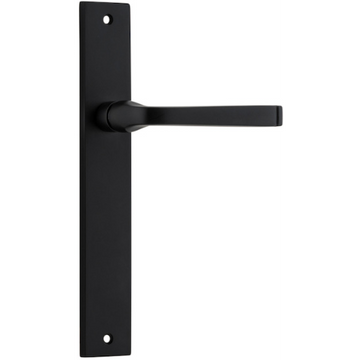 Door Lever Annecy on Long Backplate Matt Black H237xW50xP65mm in Matt Black